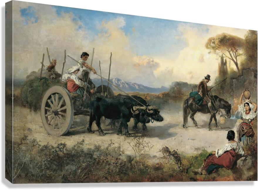 The watering place by Anton Romako [1832–1889] Canvas Print