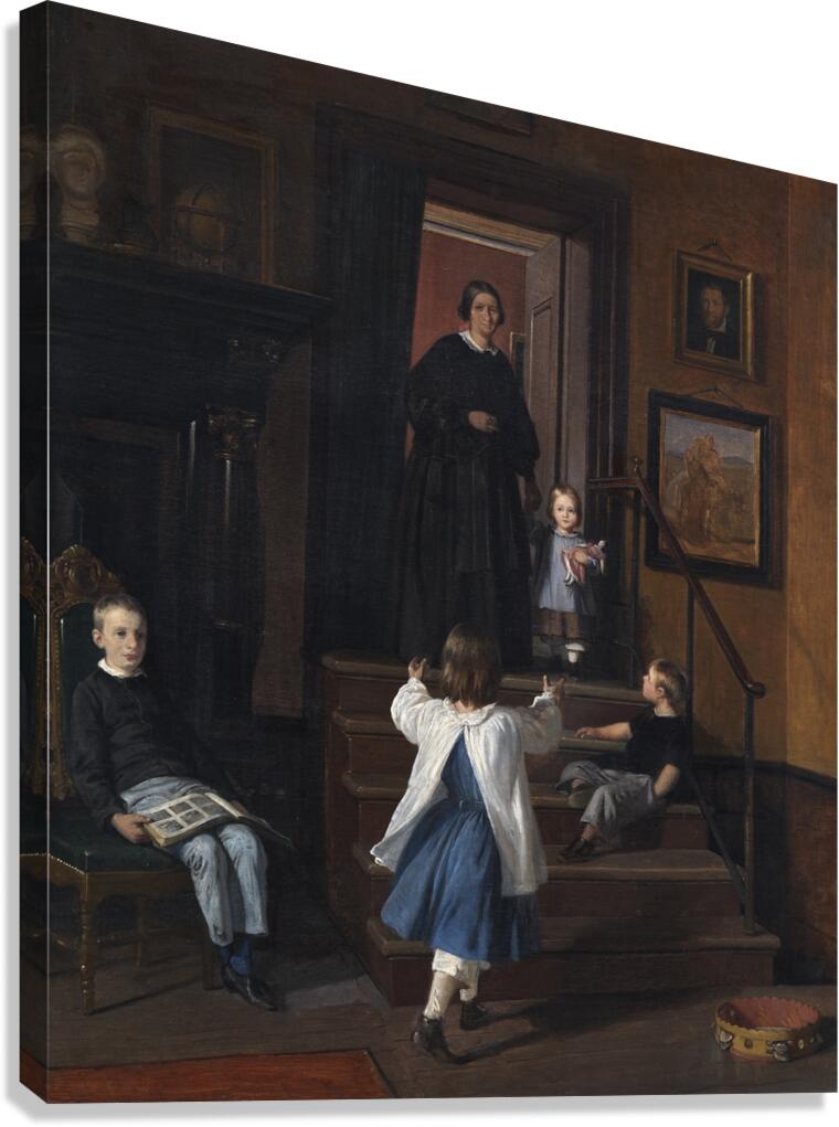The Artist’s Wife and Children in the Studio at Charlottenborg [1861–1862] by Wilhelm Marstrand [1810–1873] Canvas Print