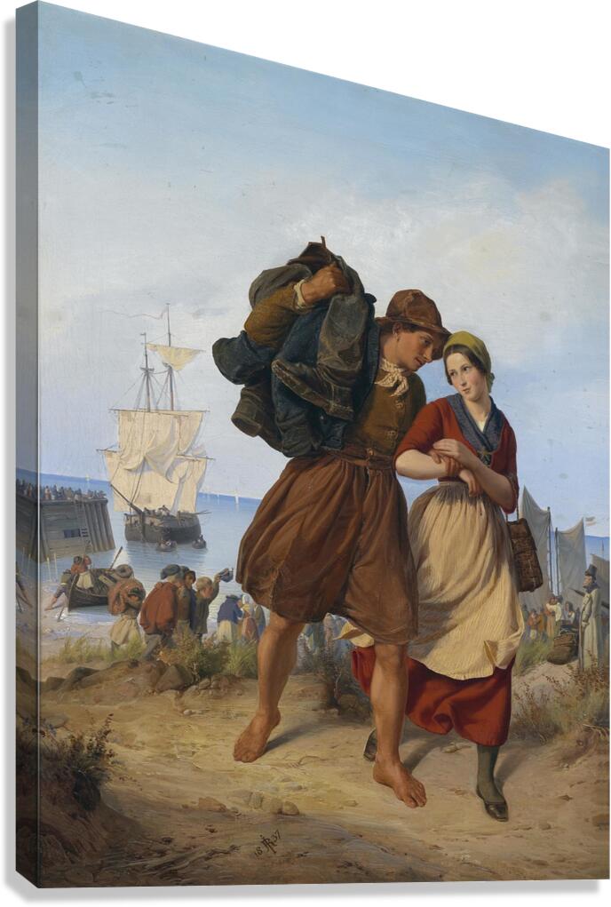 Heimkehr des Fischers [1837] by Rudolf Jordan [1810–1887] Canvas Print