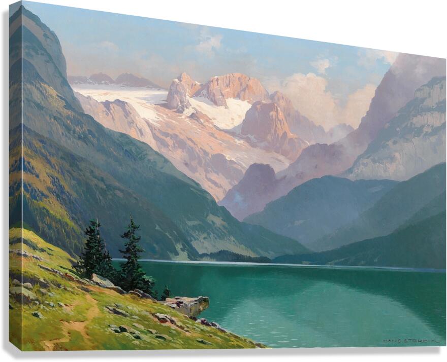 Lake Gosau with the Dachstein by Toni Haller [1907–1944] Canvas Print