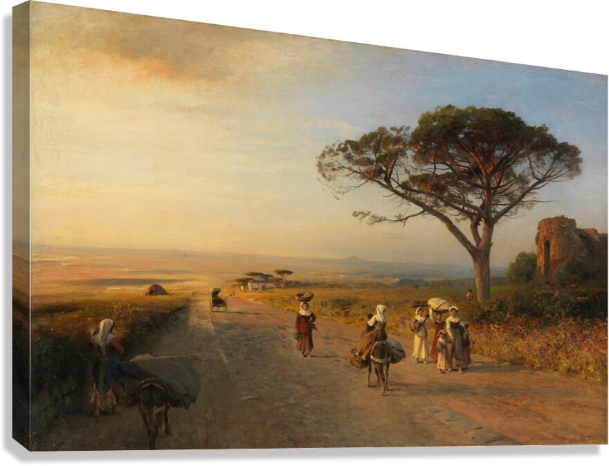 Via Appia [Ca. 1850] by Albert Flamm [1823–1906] Canvas Print