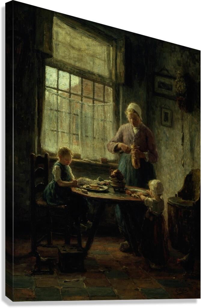 A Family Meal [1890s] by Evert Pieters [1856–1932] Canvas Print