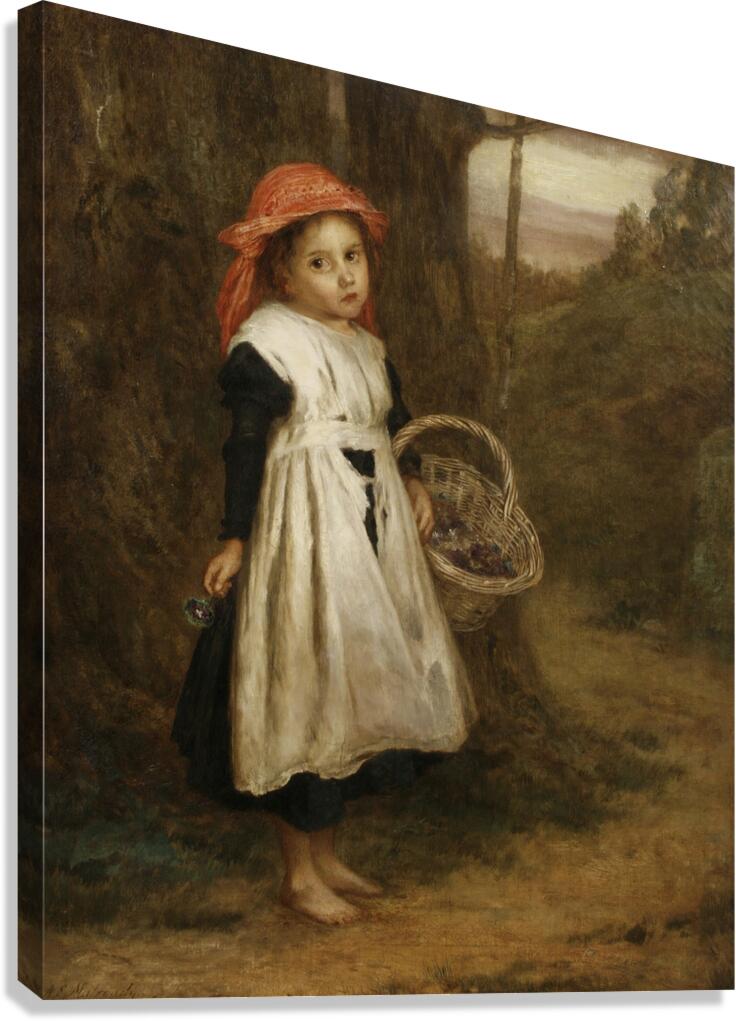 A Little Violet Seller [1877] by Augustus Edwin Mulready [1844–1904] Canvas Print