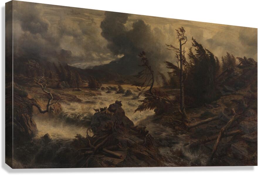 Gewittersturm im Hochgebirge [1858] by Albert Zimmermann [1808–1888] Canvas Print