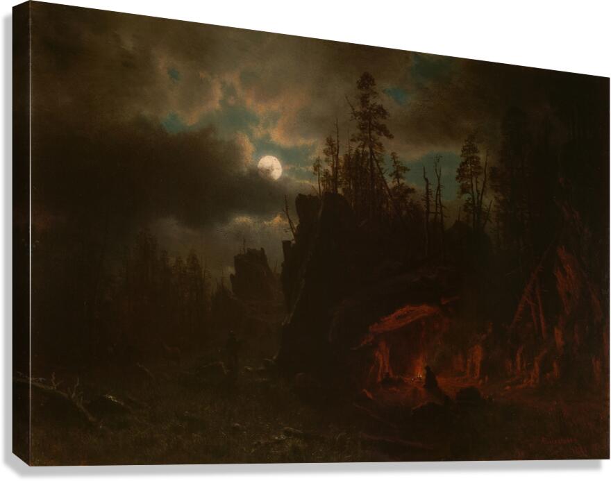 The Trappers’ Camp [1861] by Albert Bierstadt [1830–1902] Canvas Print
