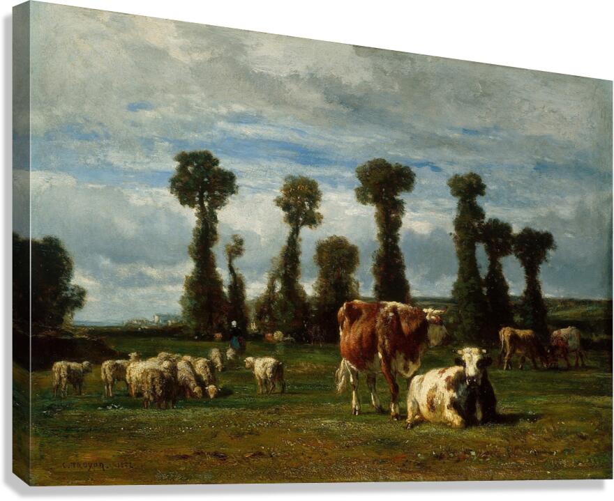Pasture in Normandy [1852] by Constant Troyon [1810–1865] Canvas Print