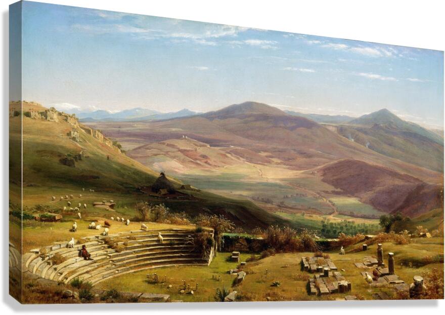 The Amphitheatre of Tusculum and Albano Mountains. Rome [1860] by Worthington Whittredge [1820–1910] Canvas Print