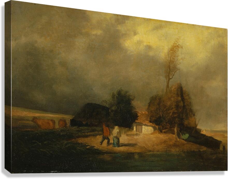Landscape with Thunderstorm by Constant Troyon [1810–1865] Canvas Print