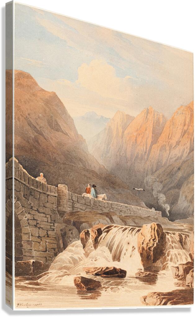 Pont Aberglaslyn [1812] by John Varley [1778–1842] Canvas Print