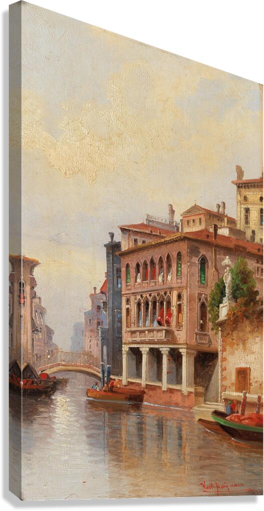 Venice. Canal Scene by Karl Kaufmann [1843–1905] Canvas Print