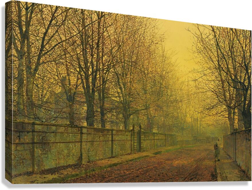 In The Golden Glow Of Autumn [1884] by John Atkinson Grimshaw [1836–1893] Canvas Print