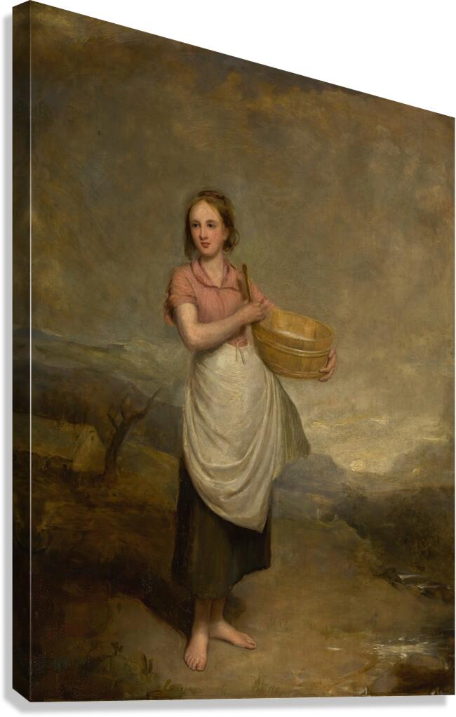 A milkmaid in a landscape [1835] by Thomas Duncan [1807–1845] Canvas Print