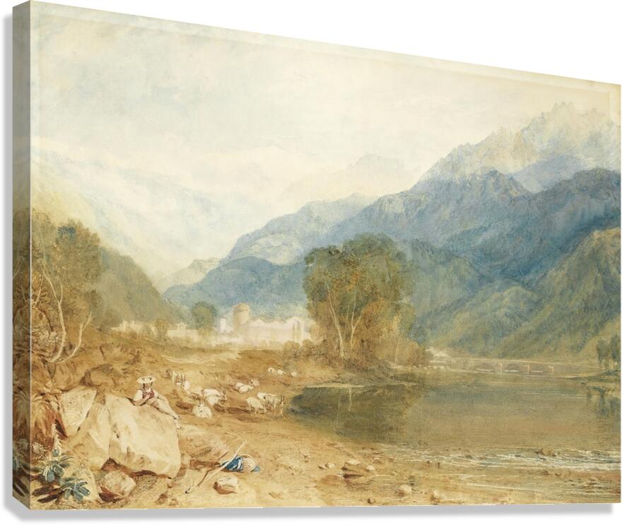 A View From The Castle Of St. Michael. Bonneville. Savoy. From The Banks Of The Arve River by Joseph Mallord William Turner [1775–1851] Canvas Print
