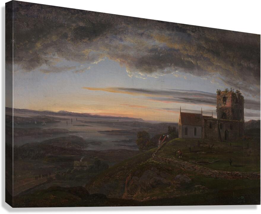 The ruined Church at Avaldsnes at Karmøy [1820] by Johan Christian Dahl [1788–1857] Canvas Print