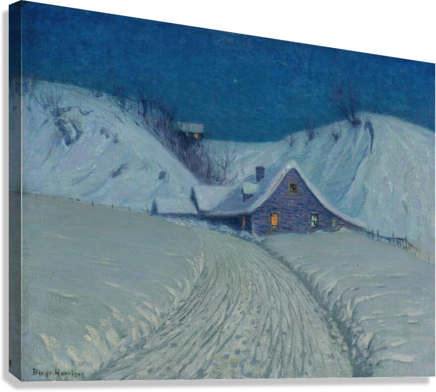 Winter’s Cabin at the Curve by Birge Harrison [1854–1929] Canvas Print