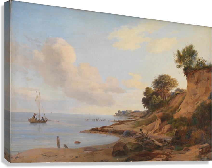 Strandparti i nærheden af Tårbæk [1824–1886] by Anders Christian Lunde [1809–1886] Canvas Print