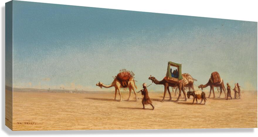 A Family Crossing The Desert by Charles Théodore Frère [1814–1888] Canvas Print