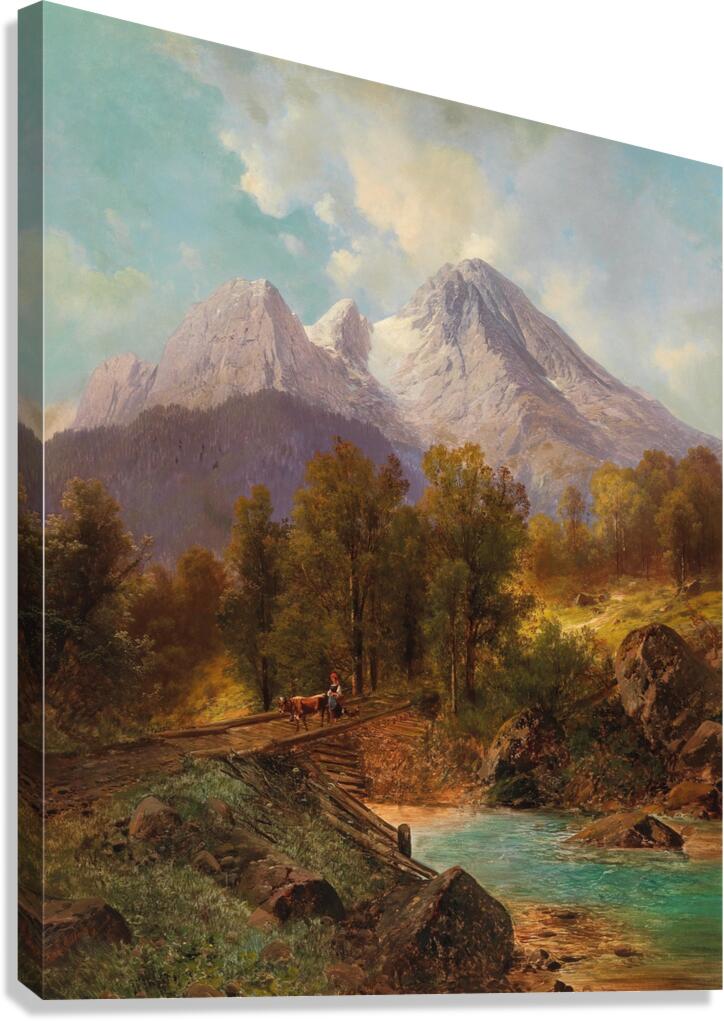 The Watzmann Near Berchtesgaden by Carl Millner [1825–1895] Canvas Print