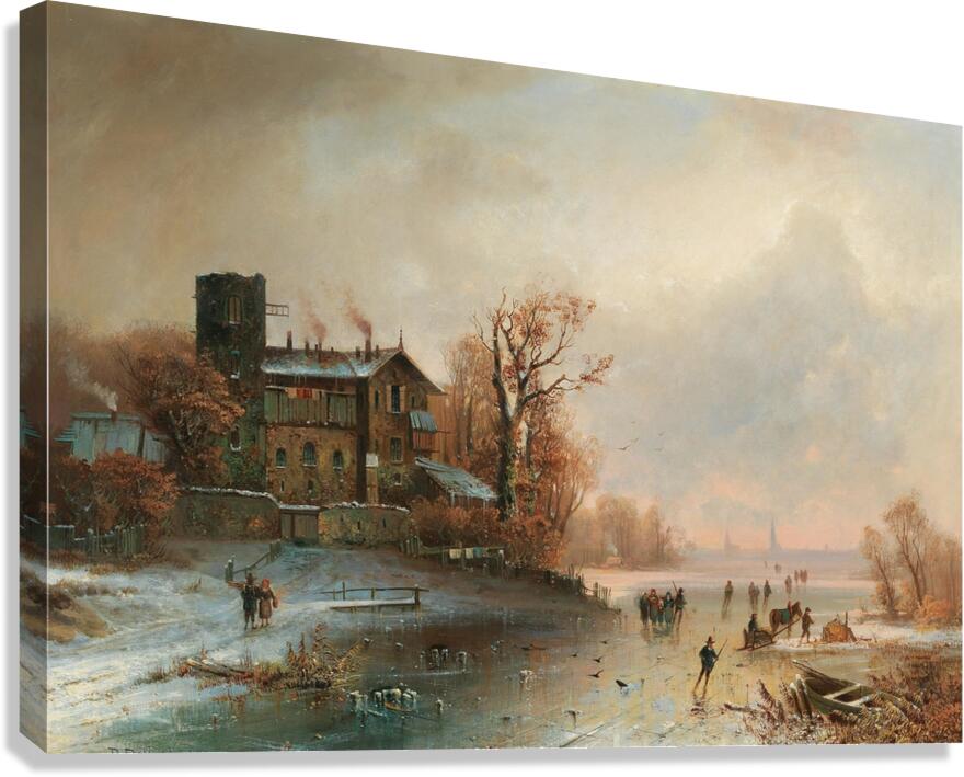 Winter pleasures by Anton Doll [1826–1887] Canvas Print