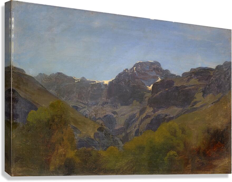 Mountain Landscape of Glarus with ‘Rüchigrat’ and ‘Bös Fulen’ by Johann Rudolf Koller [1828–1905] Canvas Print