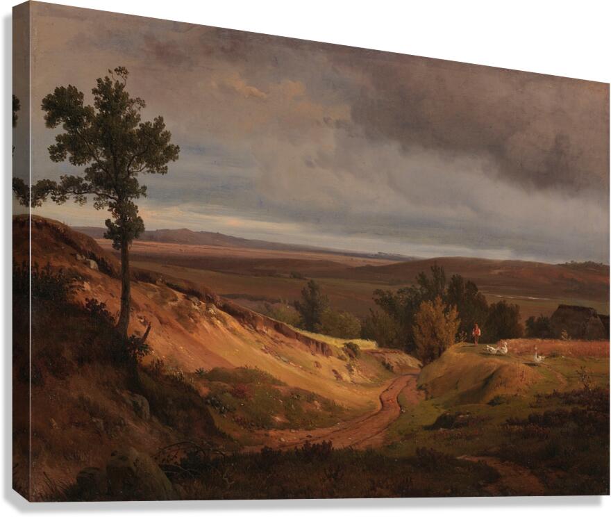 Heidelandschaft bei Silkeborg in Jütland. Dänemark [1840] by Louis Gurlitt [1812–1897] Canvas Print