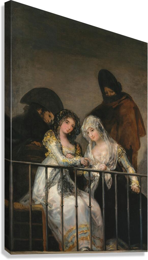 Majas on a Balcony [ca. 1800–1810] by Francisco de Goya [1746–1828] Canvas Print