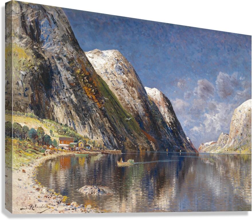 Drontheim Fjord by Karl Kaufmann [1843–1905] Canvas Print