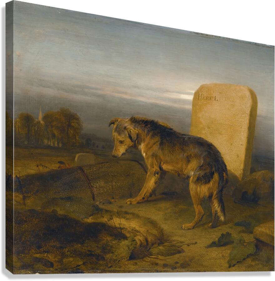 The Poor Dog [The Shepherd’s Grave] by Sir Edwin Henry Landseer [1802–1873] Canvas Print