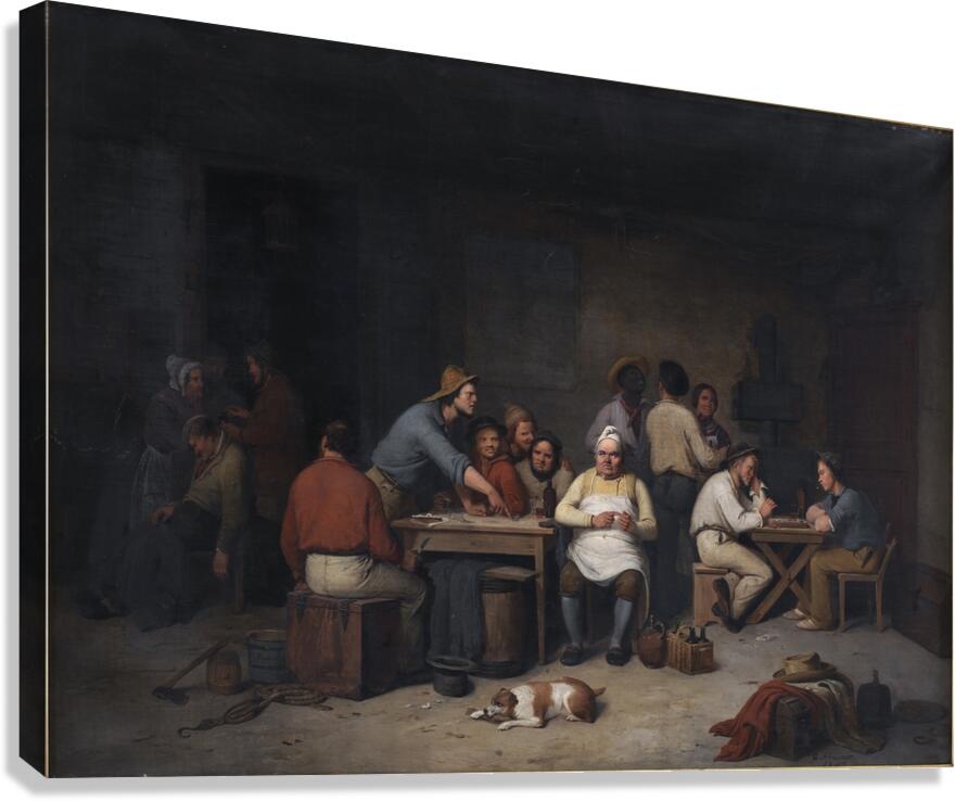 En scene i værtshuset Brokkensbod [1846–1847] by Christian Andreas Schleisner [1810–1882] Canvas Print