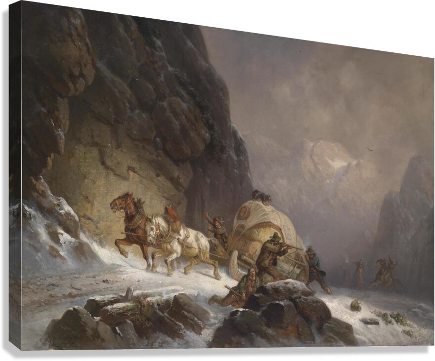 Der Überfall by Adolf Schmidt [1827–1880] Canvas Print