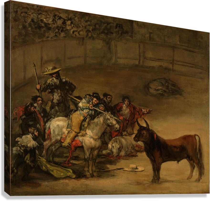 Bullfight. Suerte de Varas by Francisco de Goya [1746–1828] Canvas Print