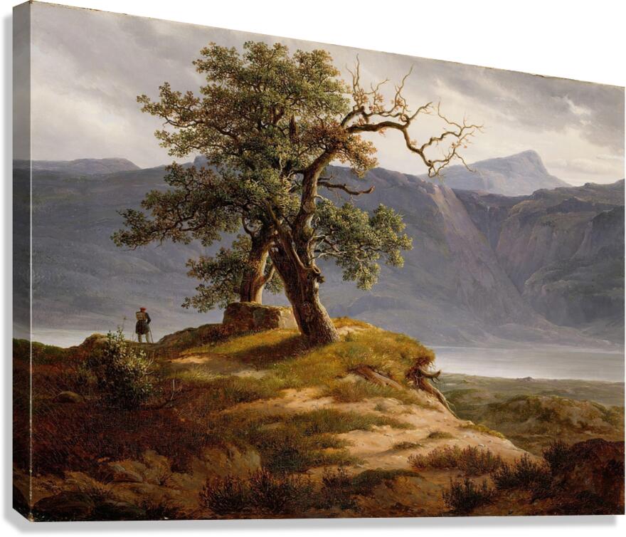 Landscape with a Wanderer [1830] by Thomas Fearnley [1802–1842] Canvas Print
