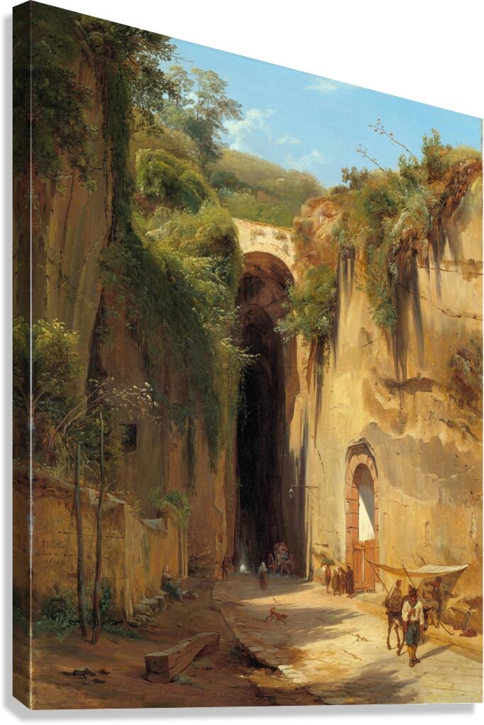 The Grotto of Posillipo at Naples [1826] by Antonie Sminck Pitloo [1790–1837] Canvas Print