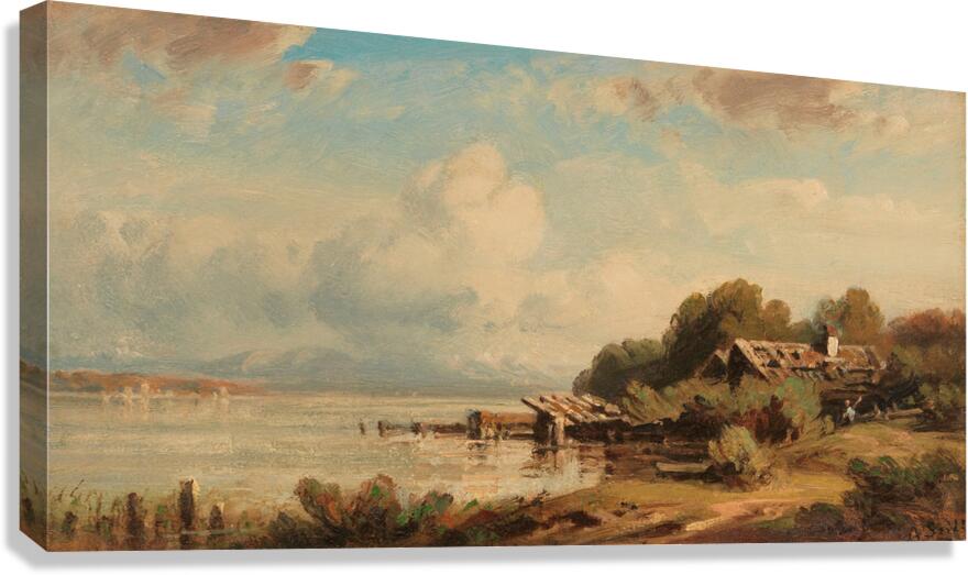 Fischerhütte am Starnberger See [1880] by August Seidel [1820–1904] Canvas Print