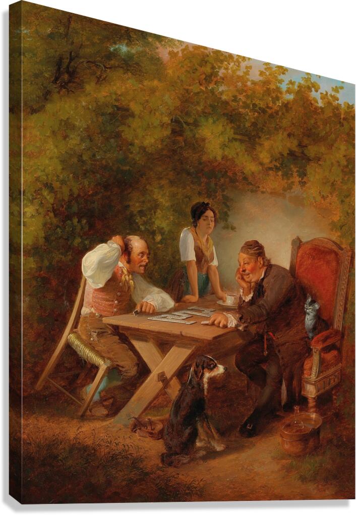 Domino Players by Friedrich Sturm [1834–1906] Canvas Print