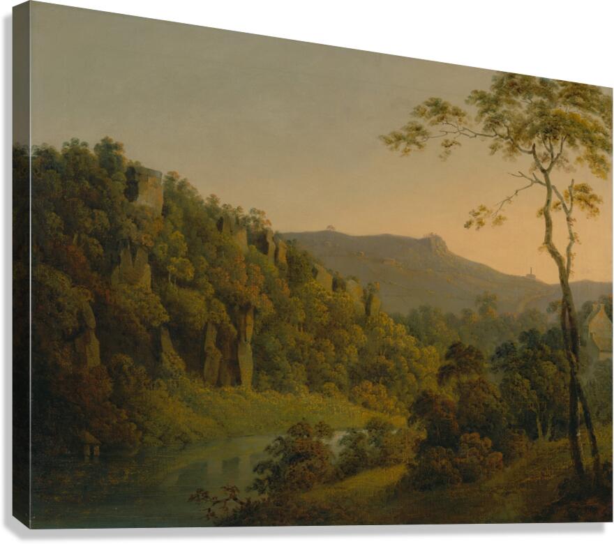 Matlock Dale. Looking toward Black Rock Escarpment by Joseph Wright of Derby [1734–1797] Canvas Print