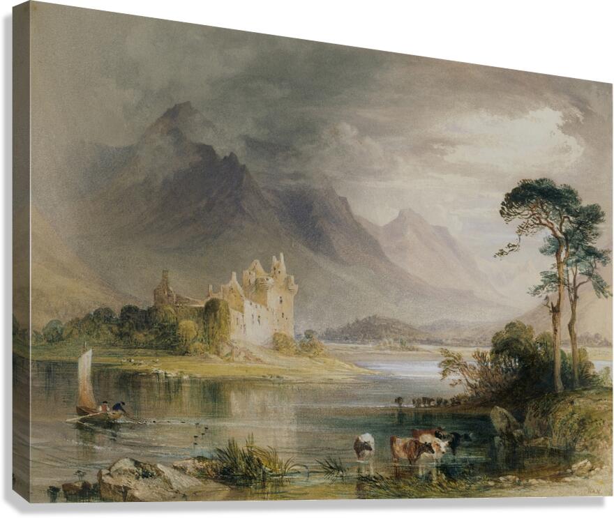 Kilchurn Castle [c. 1839] by William Andrews Nesfield [1793–1881] Canvas Print