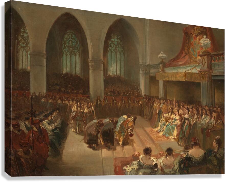 The coronation of William III and Mary Stuart. Anno 1689 [1829–1894] by Charles Rochussen [1814–1894] Canvas Print