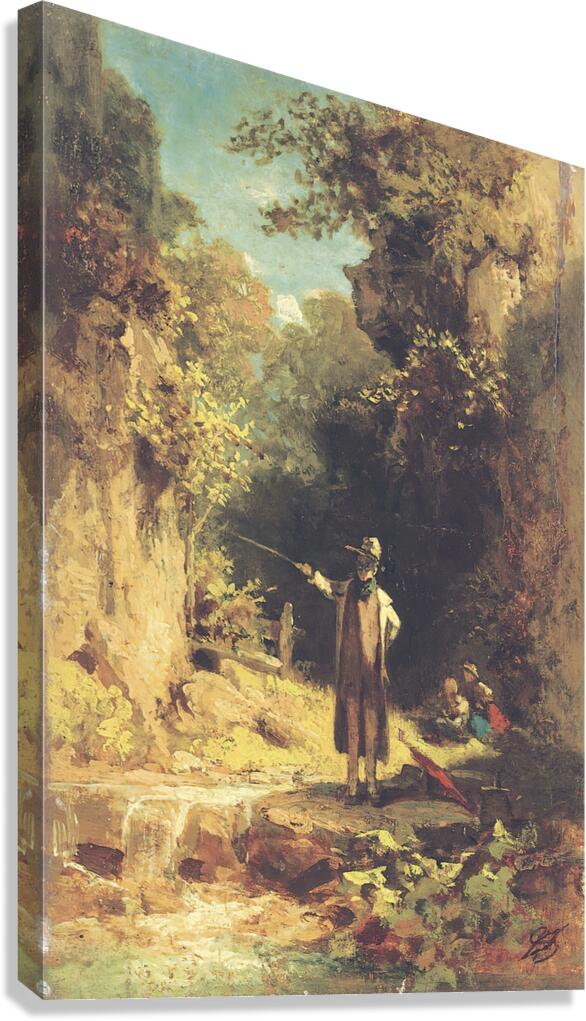 The Fisherman by Carl Spitzweg [1808–1880] Canvas Print