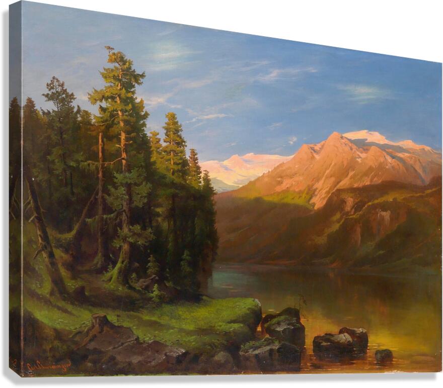 Landschaft im Abendrot by Carl Schweninger [1854–1903] Canvas Print