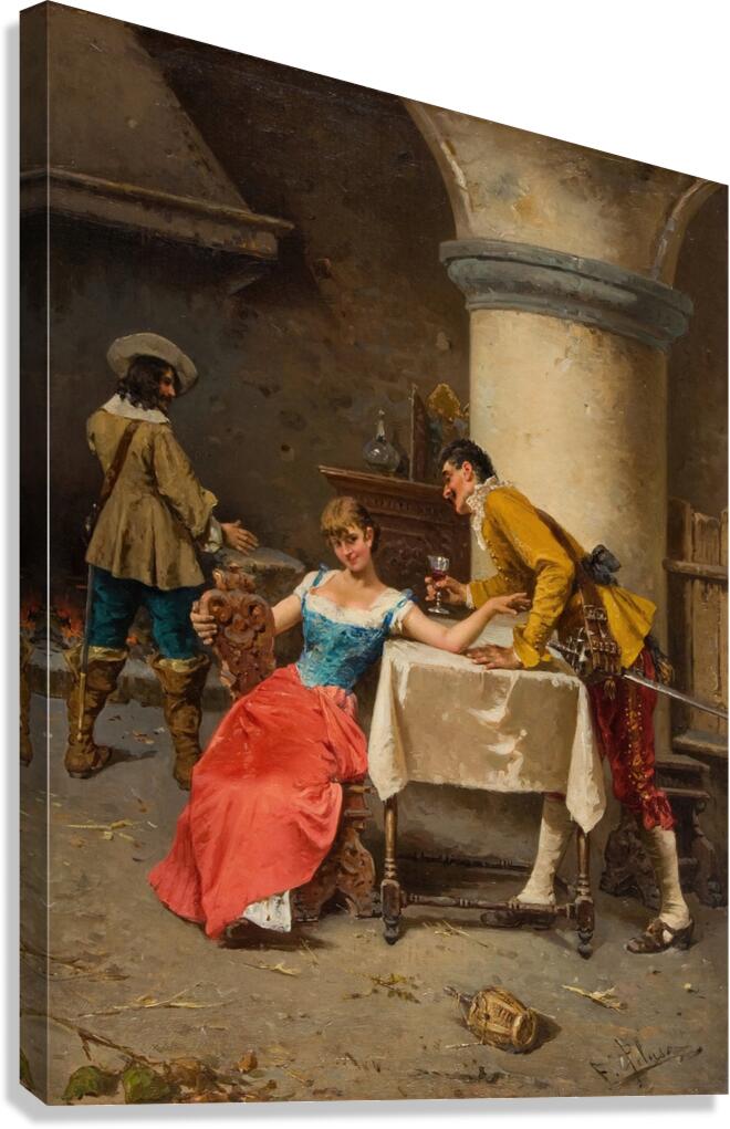 The Courtship by Francesco Peluso [1836–1916] Canvas Print