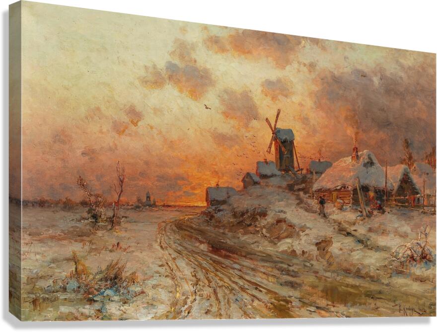 Homecoming at sunset [1912] by Julius Sergius Klever [1850–1924] Canvas Print