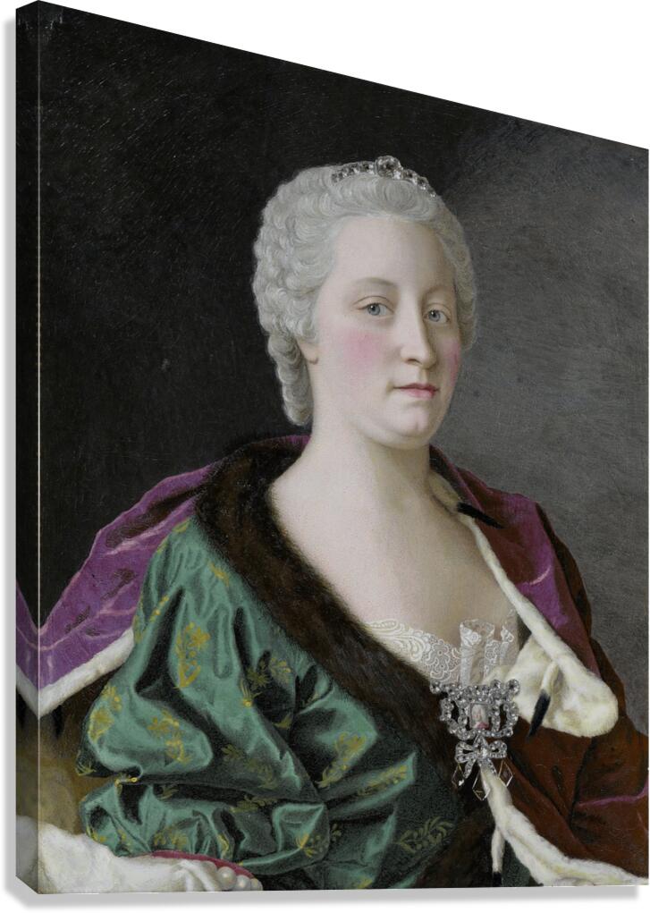 Maria Theresa. Archduchess of Austria. Queen of Hungary and Bohemia. And Holy Roman Empress [1747] by Jean–Etienne Liotard [1702–1789] Canvas Print