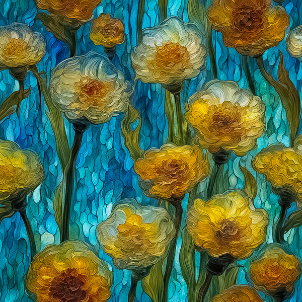 Many Yello Flowers Print