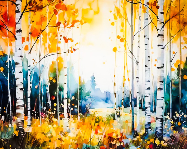 White Tree Forrest Print