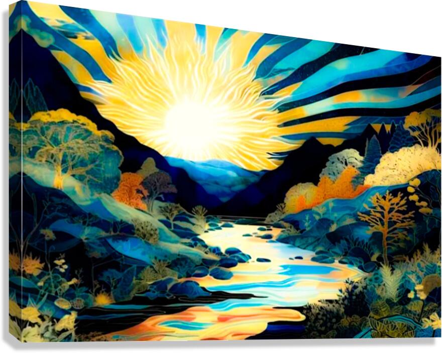 Sun Over River Canvas Print