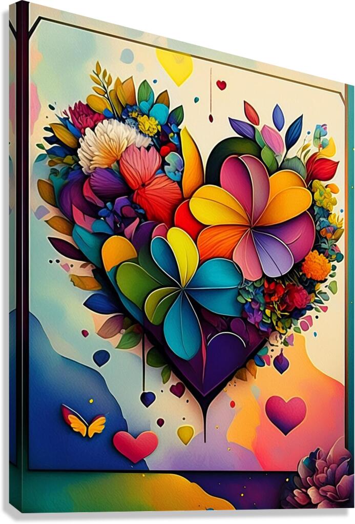 Flower Heart Canvas Print