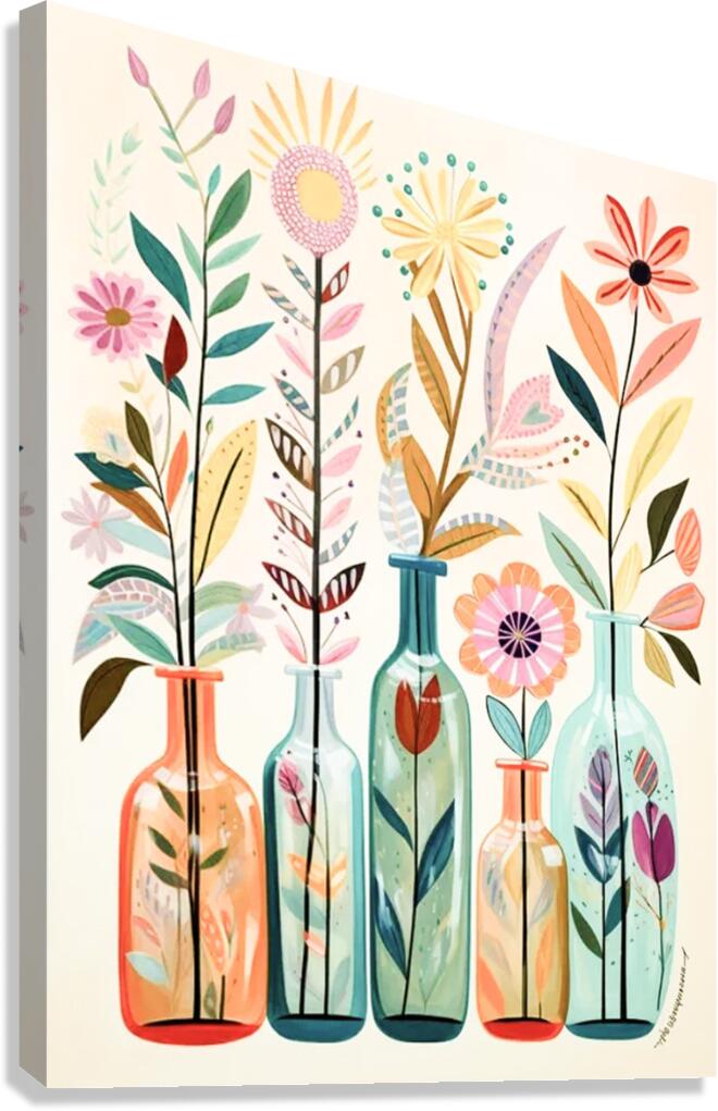Flower Bottles Canvas Print