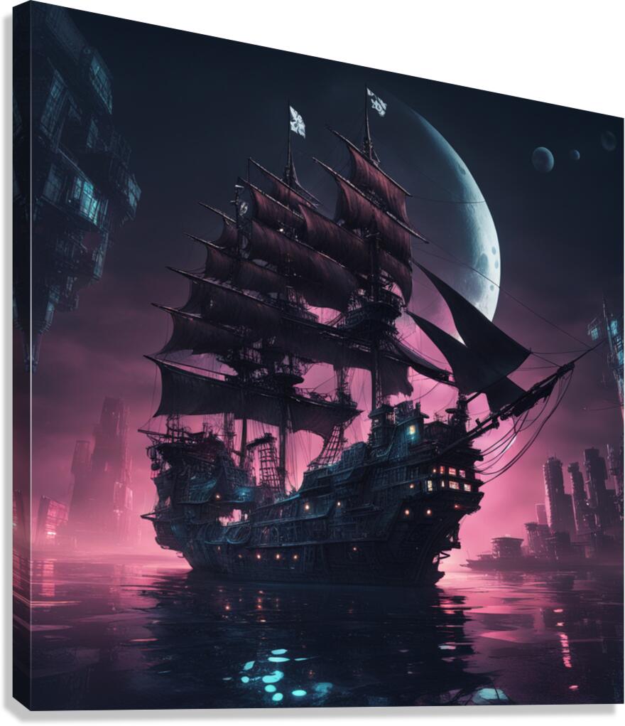 Planet Ship Canvas Print