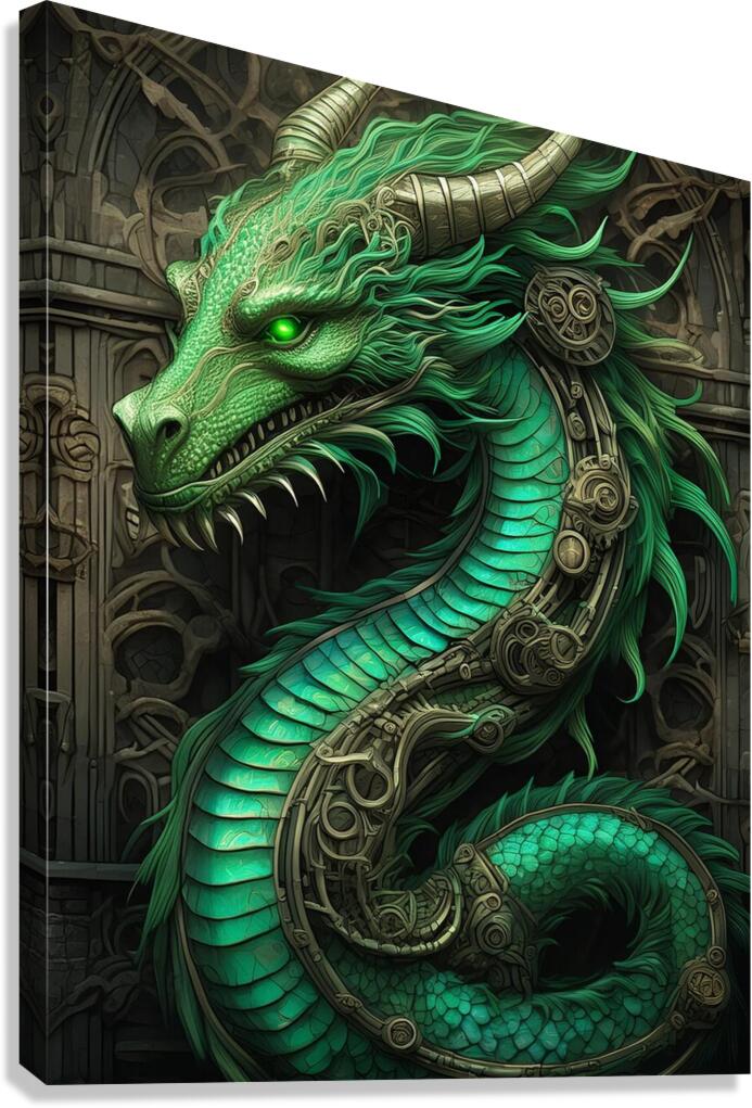 Bright Green Dragon Canvas Print
